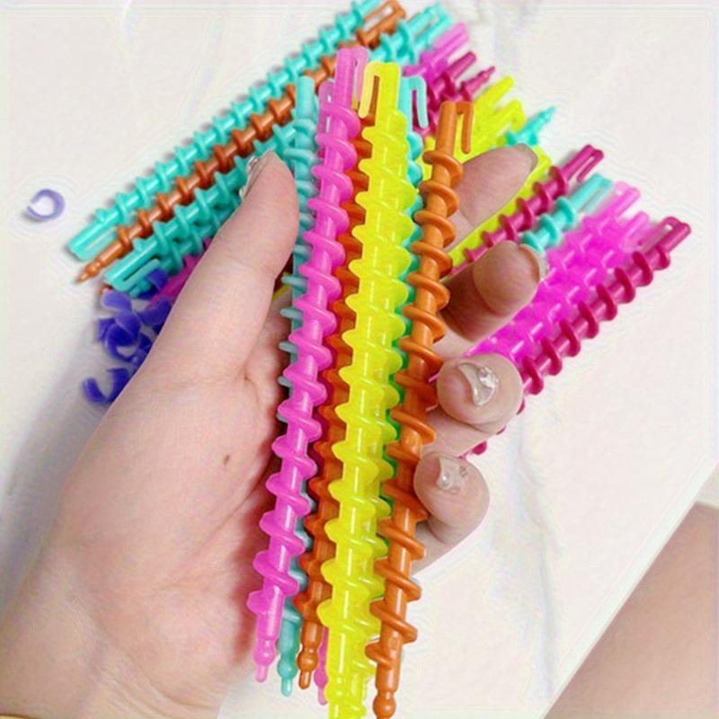 52pcs Mixed Color Spiral Hair Curling Rods - Heat-Resistant Barrels for Salon & Home Use, Durable Plastic Waves & Curls Styling Tools for Women