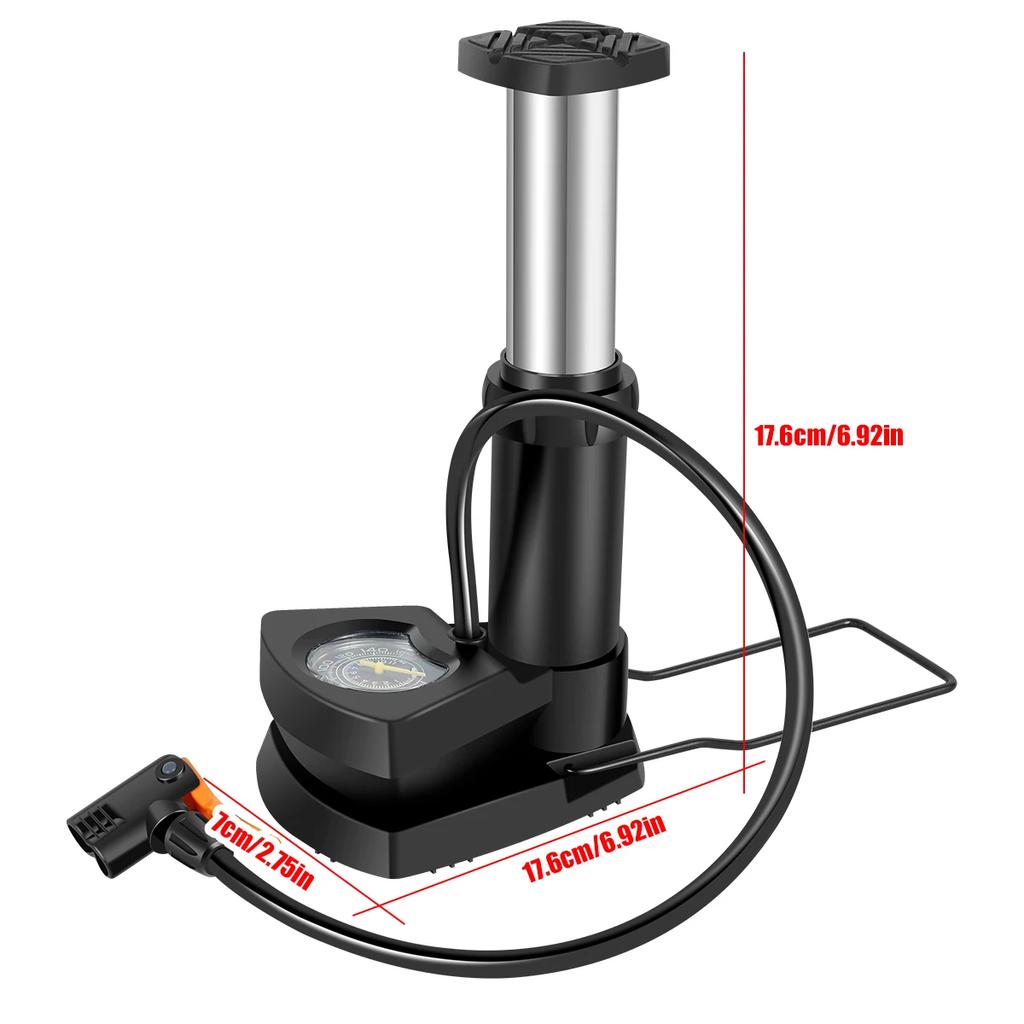 160PSI High Pressure Foot Air Pump with Gauge Heavy-Duty Foot Bike Pump for Bicycle Ball Scooter Car Inflatable Toys Mini Pump