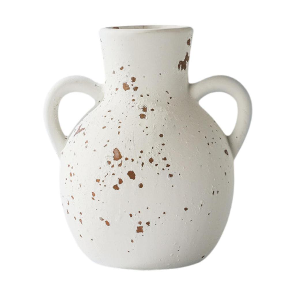 Rustic Ceramic Vase Display,Boho Decorative Pottery Ornaments Farmhouse Flower Vase for Office Desk Fireplace Entryway Christmas