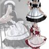 Fascinating Girls' Red/black Lolita Maid Dress Set For Party