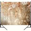 2D Beige Hanging Baby's Breath Backdrop for Boho Themed Party Decor