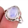Natural Rainbow Moonstone Gemstone Handmade 925 Solid Silver Gift Ring S.8 E4C85