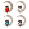 Owl Faux Crystal Brooch Cute Vintage Fashion Dress Coat Accessories Jewelry Sturdy Brooch Pin for Women