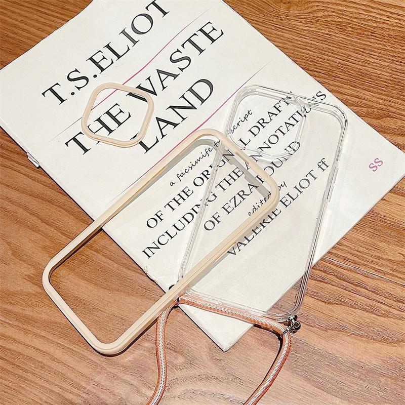 Гибридный прозрачный акриловый противоударный чехол 3 в 1 для iPhone 13 12 11 Pro Max X XR XS 8 7 Plus, ожерелье через плечо, ремешок, чехол для телефона, чехол