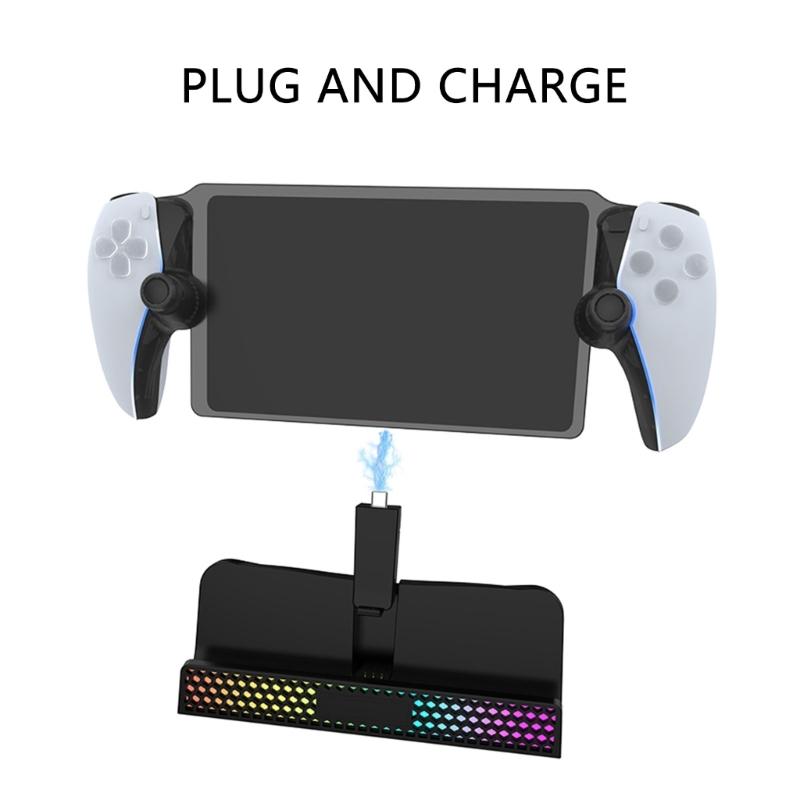 Charging Dock Station Game Console Charger Stand for Console Charging Holder with Light Tabletop Charging Base