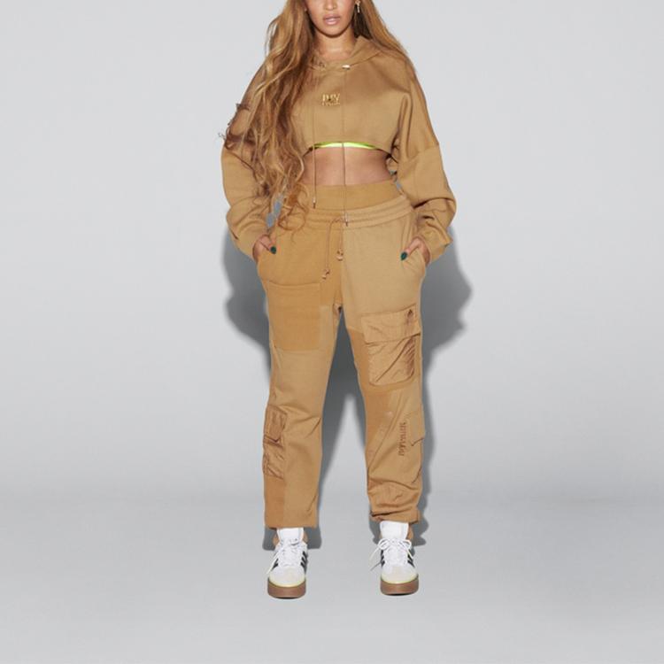adidas Мужские спортивные штаны Originals Trefoil x Ivy Park Collaboration с несколькими карманами, коричневые, H38827