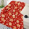 Christmas Gingerbread Man Pink Throw Blanket Christmas Blanket Soft Plush Warm Sofa Throw Blanket Holiday Gifts#