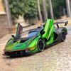 1:24 Lambo SCV12 Alloy Car Model Pull Back Sound and Light Children's Toy Sports Car Model Exquisite Desktop Ornaments Collection Boy Gift