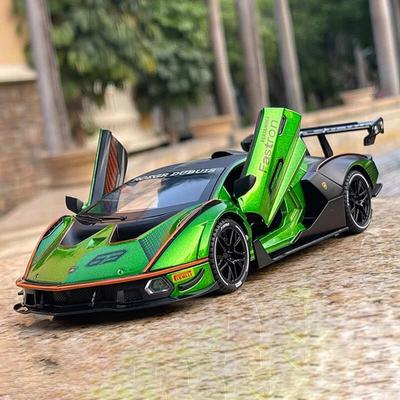 1:24 Lambo SCV12 Модель легкосплавного автомобиля с инерционным механизмом, звук и свет, детская игрушечная модель спортивного автомобиля, изысканные настольные украшения, коллекция, подарок для мальчика
