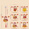 Cute Chinese God of Wealth Fridge Magnets Traditional Festive Snake Year Hanging Pendent Spring Ears Cartoon