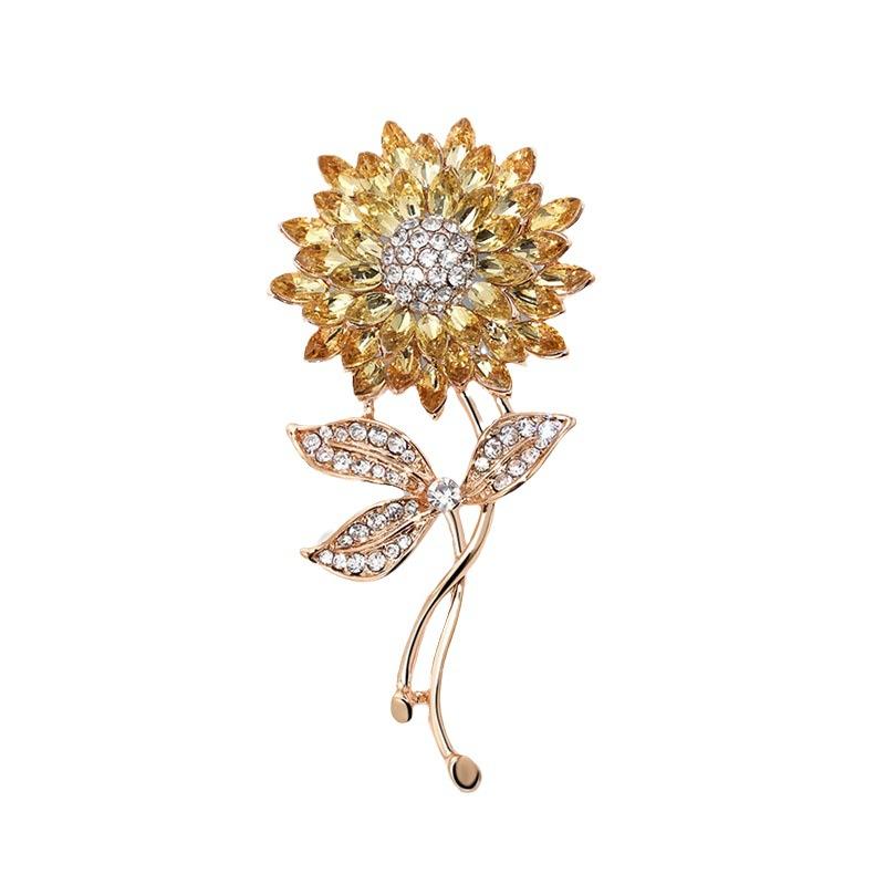 Tide Sun Flower Brooch High-End Sunflower Brooch Versatile Suit Sweater Pin Plant Flower Accessories