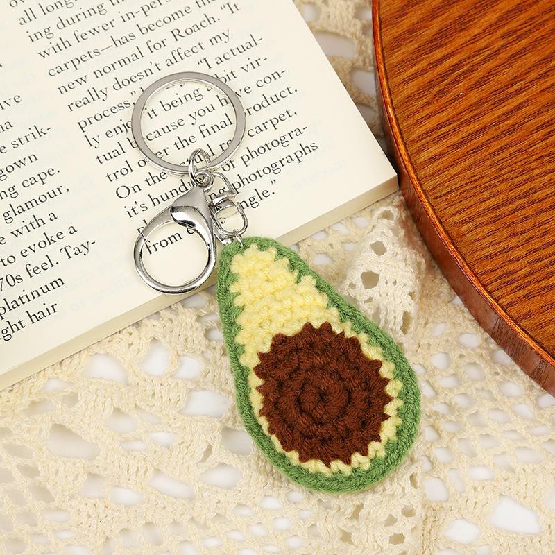 Artificial Crocheted Fruit Keychains Decorative Bags Pendants Gift Accessories