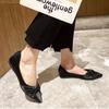Flat Shoes 2025 New Flat Heels Single Shoes Women's Autumn Height Temperament Fashion Square Head Fairy Ladyshoes 833-6