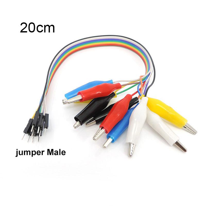 10 шт./лот, 20 см 30 см, зажим «крокодил» для перемычки, 10-контактный зажим «мама-крокодил» на 10-контактный гнездовой тестовый кабель для Arduino Raspberry