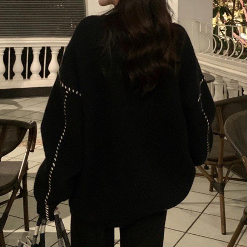 GMXIA Женский ленивый стиль свитер кардиган куртка свободная верхняя одежда дизайн ниша осень и зима топы трикотаж