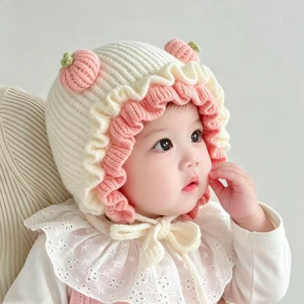 Soft Baby Hooded Hat Thick Woolen Beanie Fashion Toddler Earflap Cap