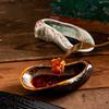 Kiln Changes Oyster Plate Ceramic Tableware Sauce Dish Soy Sauce Plate Vinegar Plate Dim Sum Dish Artistic Conception Tableware