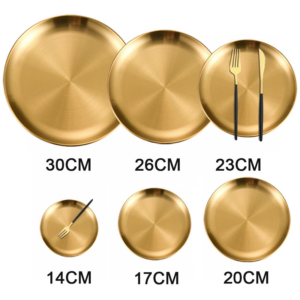 1 шт. круглая тарелка из нержавеющей стали, блюдо для плевания костей, мелкий поднос, металлическая походная тарелка, обеденный диск, барбекю, пикник, посуда для приготовления пищи