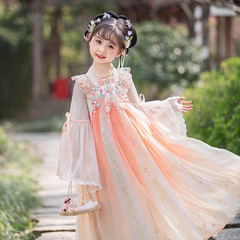 Spring & Autumn Hanfu Dress for Girls - Ancient Style Tang Suit Fairy Costume