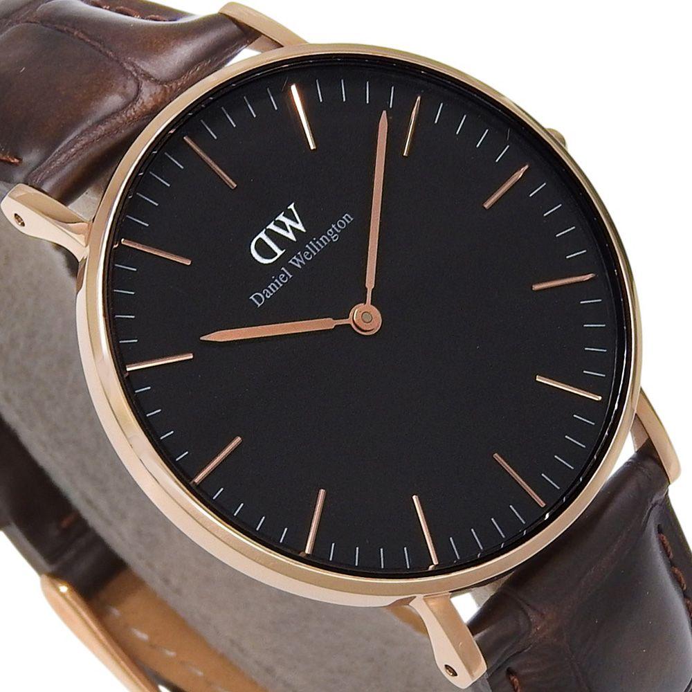 Б/у [Daniel Wellington] Daniel Wellington DW00100140 Нержавеющая сталь x Кожа Золотой Кварцевый Аналоговый Дисплей Мужские Часы с Коричневым Циферблатом