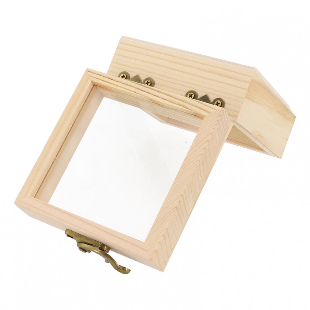 Personalizable Wooden Square Box for Crafts Gifts and Jewelry Storage