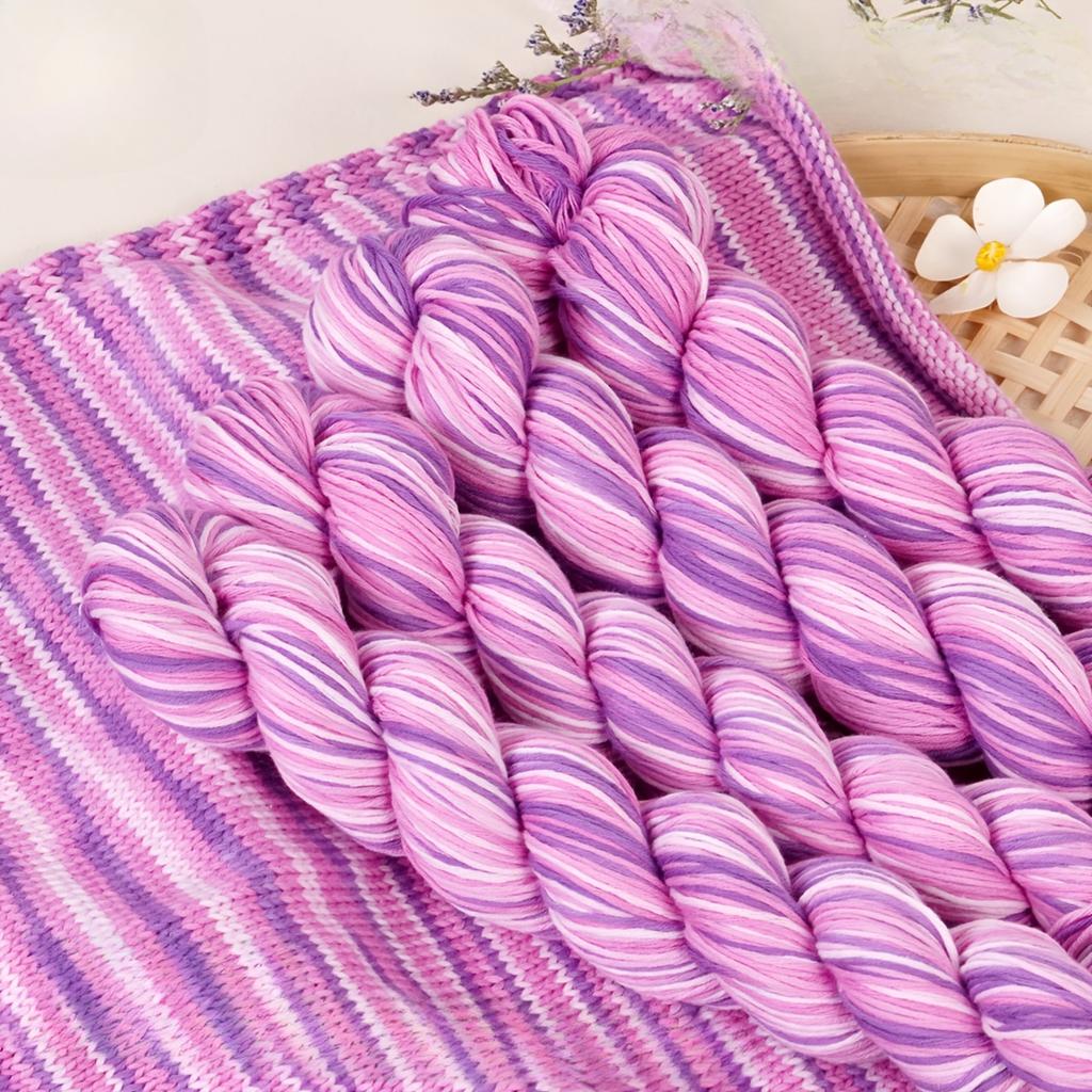 4-Pack Cotton Yarn 200g (4x50g ) Breathable Soft Woven Thread for Knitting Crochet Mixed Colors Lightweight for Sweaters Yarns