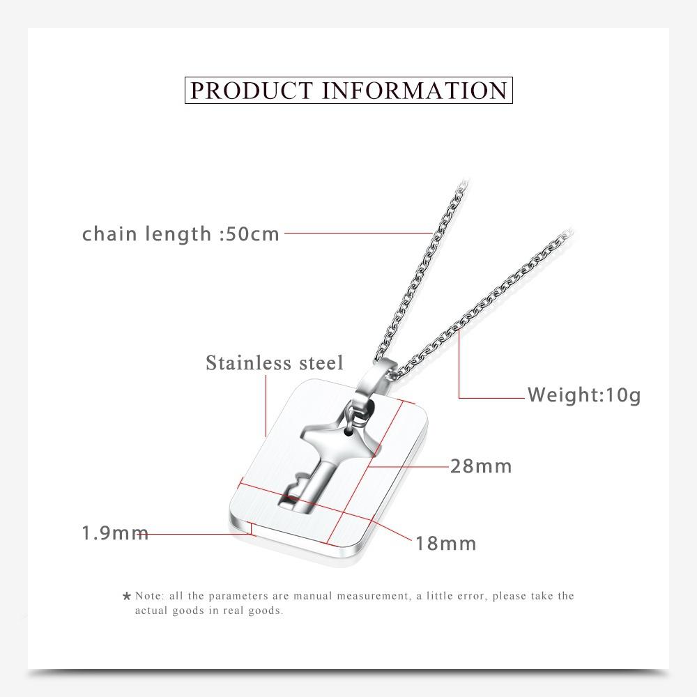 Модные парные комплекты ювелирных изделий для влюбленных из нержавеющей стали, браслеты с замком в виде сердца, ожерелье с подвеской в виде ключа, парный комплект