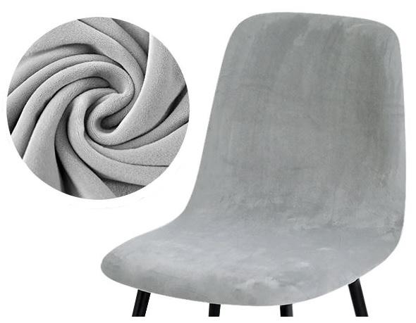 Scandinavian Chair Cover, Light Gray Velvet
