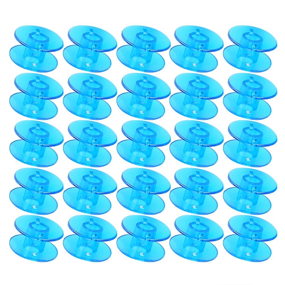 25pcs With Organizer Empty Bobbins Plastic Sewing Machine Accessories Plastic Spool Household Use