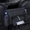 Leather Car Seat Middle Hanger Storage Bag Luxury Auto Handbag Holder Between Seats Tissue Water Cup Pockets Stowing