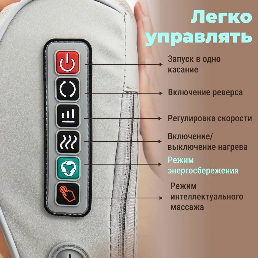 Массажная подушка для шеи, спины, плеч / роликовый массажер Электрический для тела Шиацу