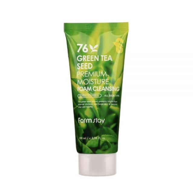 FARM STAY 76 Green Tea Seed Premium Увлажняющая очищающая пенка 100 мл (3 варианта)
