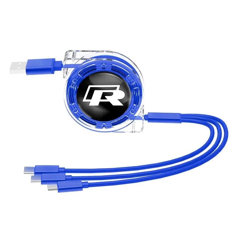 3-в-1 Micro USB Type C Зарядный кабель Мульти-зарядное устройство Для VW GTI Polo Golf Passat Tiguan Arteon Touareg Taigo Caddy Jetta Beetle