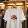 NASA Pokémon Short-sleeved T-shirt for Men and Women's Summer Pokémon 100% Cotton Top All-matching Broken Fairy Ball Elements