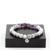 Stones and Minerals. Brazilian Amethyst Bracelet + 8 Mm Howlite Beads. Made In France.