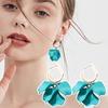 1 Pair Rose Earrings Long Style Exaggerated Dangle Earrings Bright Color Earrings Jewelry Accessories