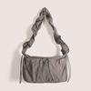 Korean Pleated Retro Lace Drawstring Nylon Crossbody Tote Bag