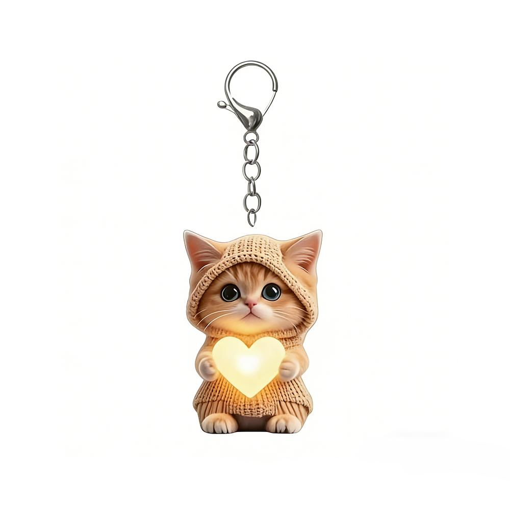 Mini Cat Keychain Cute Hanging Ornament Keyring Cat Acrylic Pendant Girls Women