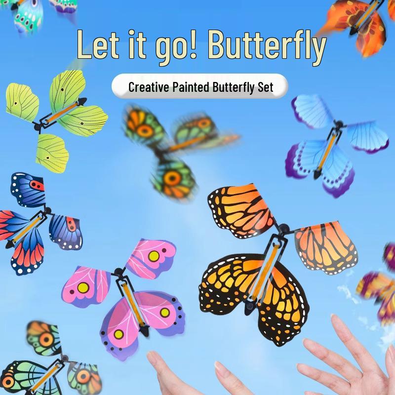 Kids' Outdoor Flying Butterfly & Bamboo Dragonfly Boomerang Toy Gift Set