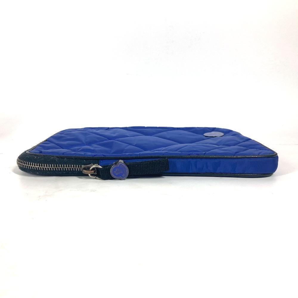MONCLER logo tablet case Clutch bag Pouch Nylon blue/Black