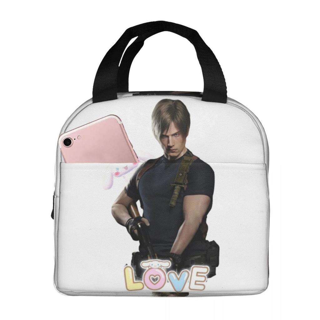 Resident Evils Leon Kennedy Game Insulated Lunch Bag for Women Children Portable Food Boxes Thermal Lunch Box Tote