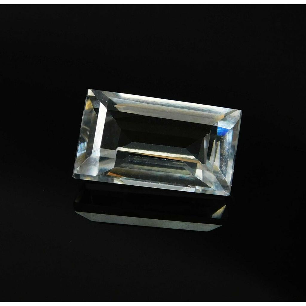 8.12 Ct Natural Ring Size Loose Gemstone White Sapphire Emerald Cut