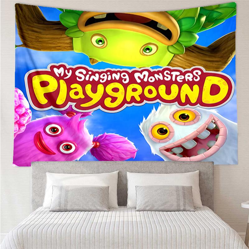My Singing Monsters1 Tapestry for Bedroom Aesthetic Classroom Tapestries Wall Hanging for Living Room Dorm Office,Ideal Creative Gift