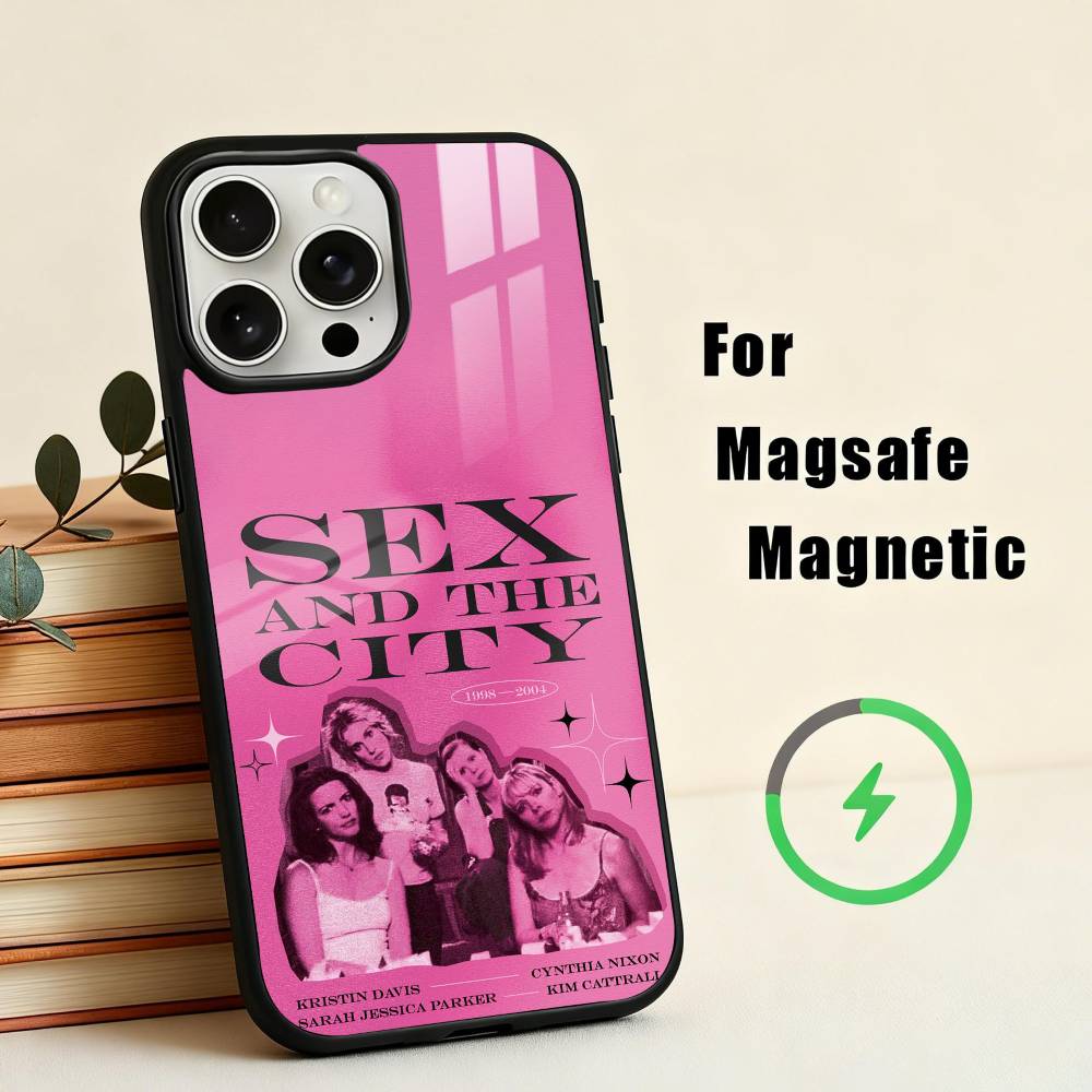 S-Sex and the City  Phone Case For iPhone17,16,15,14,13,12,11 Plus,For Magnetic Wireless Charge Cover