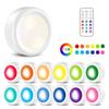 3 шт. Беспроводные RGB светодиодные светильники под шкаф, для полки, для столешницы, с пультом дистанционного управления