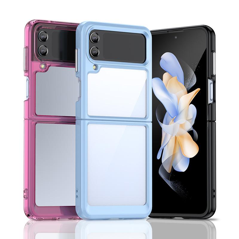 Применимо к цветному чехлу для мобильного телефона Samsung Z Fold1 чехлу для мобильного телефона Z Flip1 полноразмерный акриловый однотонный противоударный чехол