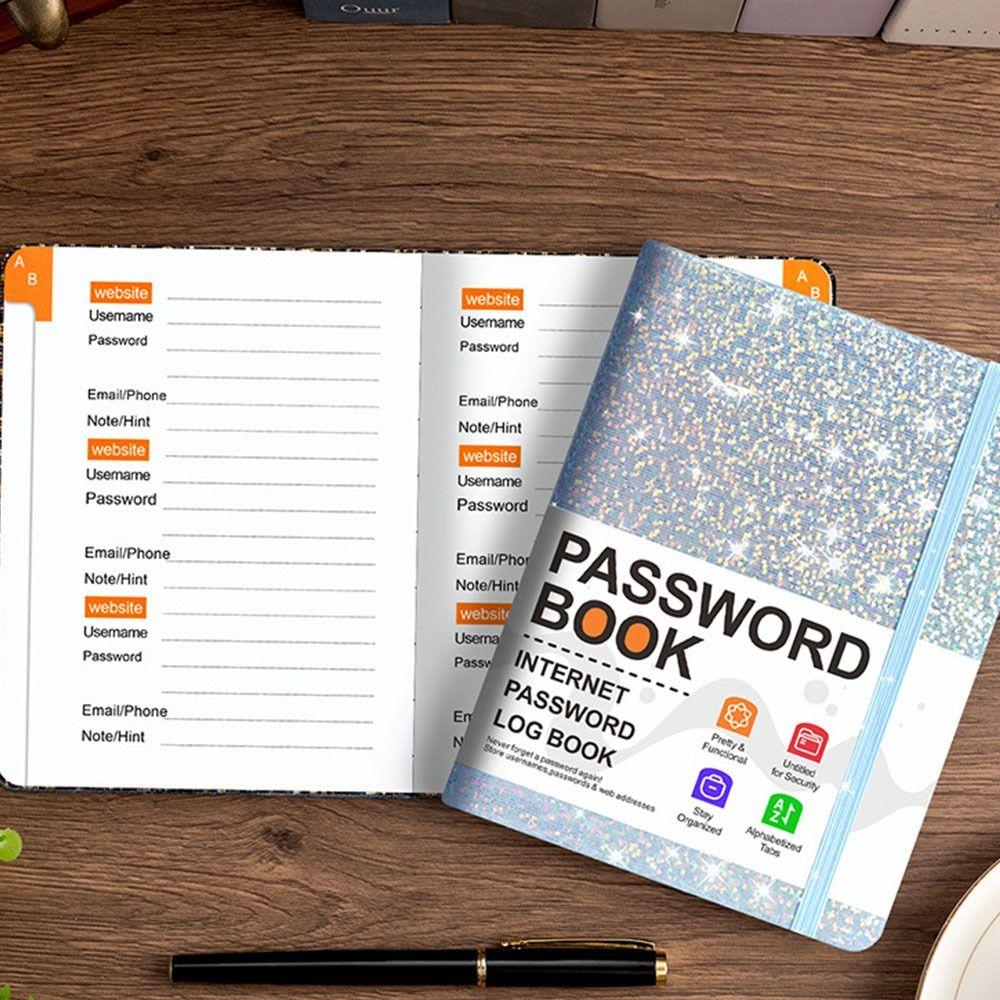 С пружинным ремешком B6 Адресная книга Твердый переплет Веб-сайт Книга записей Английская Пароль Книга Среднего возраста
