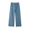 Plus Size Women's Jeans Straight Printed High-waisted Denim Trousers Spring and Autumn Fashion Leisure Pant