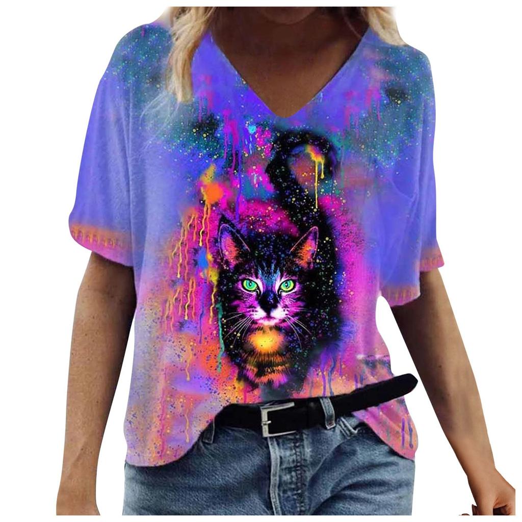 Модная женская летняя футболка с коротким рукавом и круглым вырезом с принтом, повседневные футболки