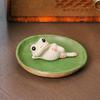 Керамическая лягушка чай питомец лист лотоса дизайн мини керамическая лягушка украшение для гостиной спальни офиса декор